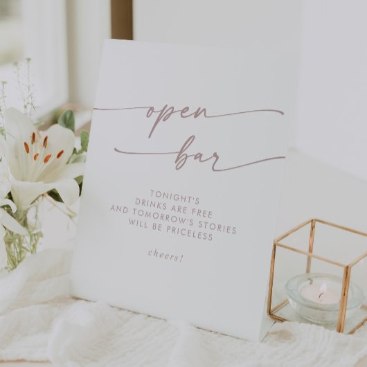Signe De Table Boho Chic Blush Pink Open Bar Mariage