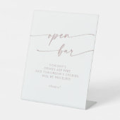Signe De Table Boho Chic Blush Pink Open Bar Mariage (Recto)