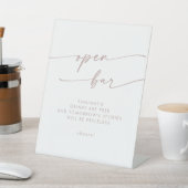 Signe De Table Boho Chic Blush Pink Open Bar Mariage (In SItu)