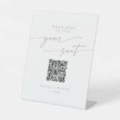 Signe De Table Boho Chic Blush Pink Siège Chart QR Code (Recto)