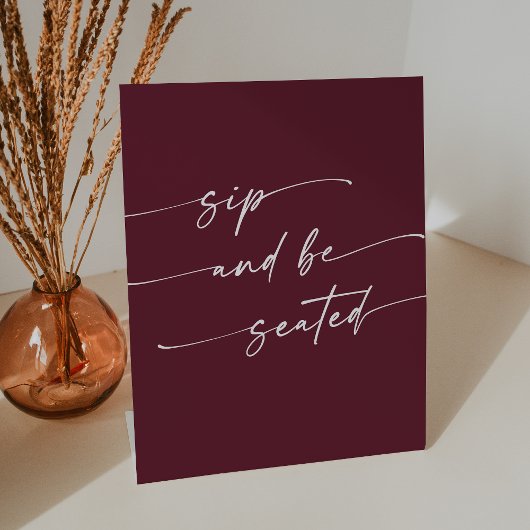 Signe De Table Boho Chic Bourgogne Rouge Sip Be Seed Mariage