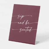 Signe De Table Boho Chic Bourgogne Rouge Sip Be Seed Mariage (Recto)