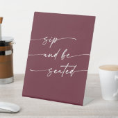 Signe De Table Boho Chic Bourgogne Rouge Sip Be Seed Mariage (In SItu)