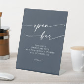Signe De Table Boho Chic Dark Navy Blue Open Bar Mariage (In SItu)