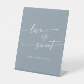 Signe De Table Boho Chic Dusty Bleu Amour Est Mariage Doux (Recto)