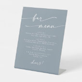 Signe De Table Boho Chic Dusty Blue Mariage Bar (Recto)