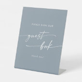 Signe De Table Boho Chic Dusty Blue Mariage livre d'hôtes (Recto)