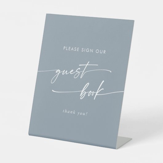 Signe De Table Boho Chic Dusty Blue Mariage livre d'hôtes (Recto)