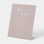 Signe De Table Boho Chic Dusty Rose Rose Mariage Bar (Recto)