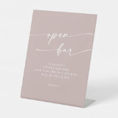 Signe De Table Boho Chic Dusty Rose Rose Open Bar Mariage (Recto)