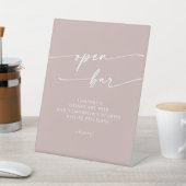 Signe De Table Boho Chic Dusty Rose Rose Open Bar Mariage (In SItu)