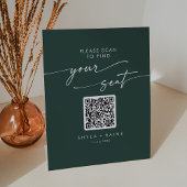 Signe De Table Boho Chic Emerald Green Seing Chart QR Code