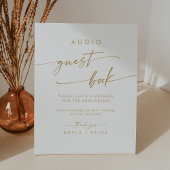 Signe De Table Boho Chic Gold et White Audio Guestbook Mariage