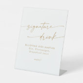 Signe De Table Boho Chic Gold et White Mariage Signature Boire (Recto)