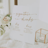 Signe De Table Boho Chic Gold et White Mariage Signature Boissons