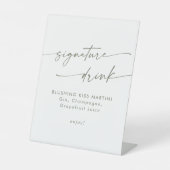 Signe De Table Boho Chic Green et White Mariage Signature Boire (Recto)