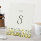 Signe De Table Boho Chic Jaune Fleur sauvage Numéro de table Sign (In SItu)