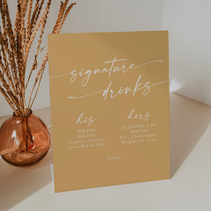 Signe De Table Boho Chic Jaune Marigold Mariage Signature Boisson