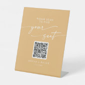 Signe De Table Boho Chic Jaune Marigold Siège graphique QR Code (Recto)