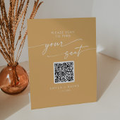 Signe De Table Boho Chic Jaune Marigold Siège graphique QR Code