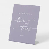 Signe De Table Boho Chic Lavender Purple Love Taco Bar Mariage (Recto)