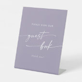 Signe De Table Boho Chic Lavender Purple Mariage Livre d'invité (Recto)