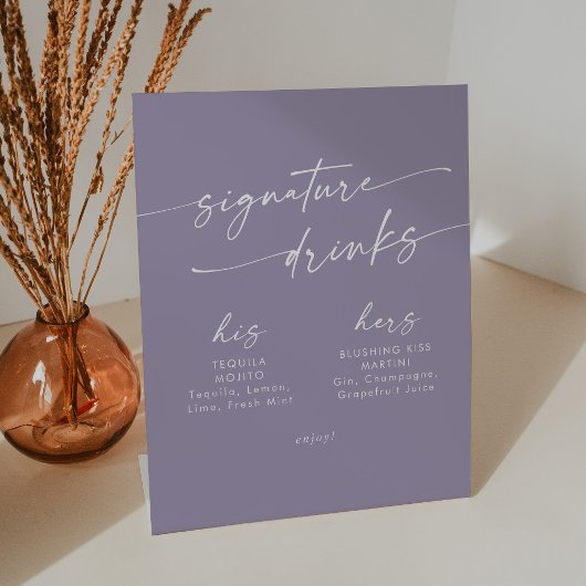 Signe De Table Boho Chic Lavender Purple Mariage Signature Boisso