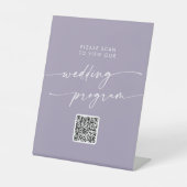 Signe De Table Boho Chic Lavender Purple QR Code Programme de mar (Recto)