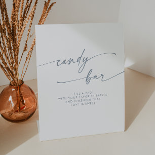 Signe De Table Boho Chic moderne ardoise bleu Mariage bar