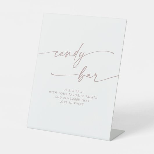 Signe De Table Boho Chic Moderne Blush Pink Bar Mariage (Recto)