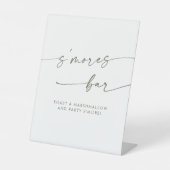 Signe De Table Boho Chic Moderne Mariage vert et blanc Smores (Recto)