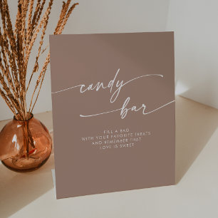 Signe De Table Boho Chic Moderne Neutral Taupe Mariage barre de b