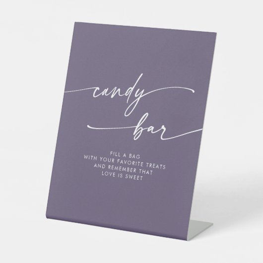 Signe De Table Boho Chic Moderne Plum Purple Bar Mariage (Recto)
