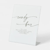 Signe De Table Boho Chic moderne vert et blanc Mariage bar à sucr (Recto)