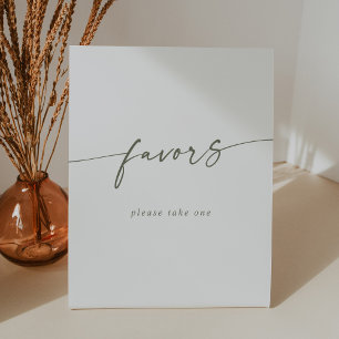 Signe De Table Boho Chic Moderne Vert et Blanc Mariage Faveurs