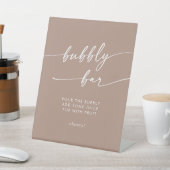 Signe De Table Boho Chic Neutral Taupe Bubbly Bar Mariage (In SItu)