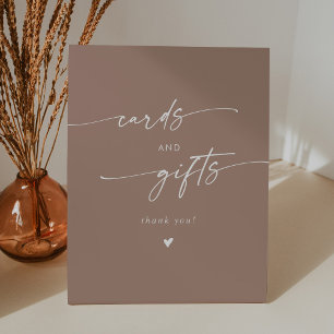 Signe De Table Boho Chic Neutral Taupe Cartes de Mariage et Cadea