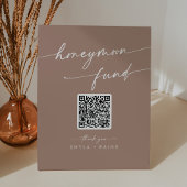 Signe De Table Boho Chic Neutral Taupe Wedding Honeymoon Fund