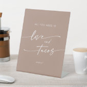 Signe De Table Boho Chic Neutre Taupe Love Taco Bar Mariage (In SItu)