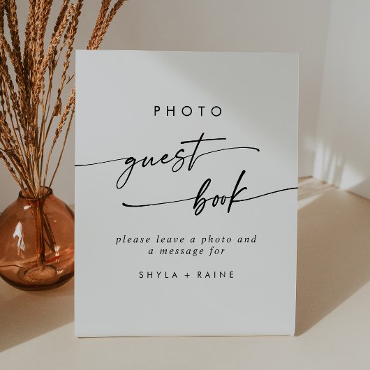 Signe De Table Boho Chic noir et blanc Photo Guest Mariage du liv