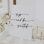 Signe De Table Boho Chic noir et blanc Sip Be Seed Mariage