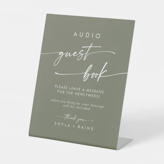 Signe De Table Boho Chic Olive Green Audio Mariage (Recto)
