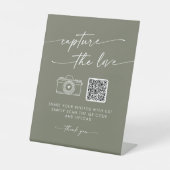 Signe De Table Boho Chic Olive Green Capturez le Mariage d'amour (Recto)
