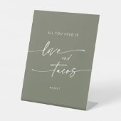 Signe De Table Boho Chic Olive Green Love Taco Bar Mariage (Recto)