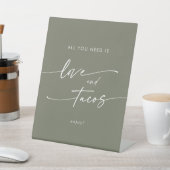Signe De Table Boho Chic Olive Green Love Taco Bar Mariage (In SItu)