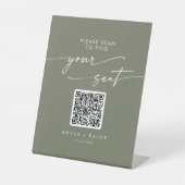Signe De Table Boho Chic Olive Green Seing Chart QR Code (Recto)
