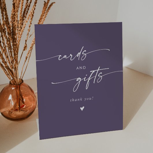 Signe De Table Boho Chic Plum Purple Cartes de mariage et cadeaux