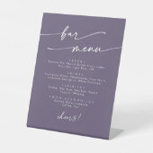Signe De Table Boho Chic Plum Purple Mariage Bar (Recto)