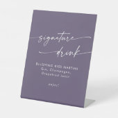 Signe De Table Boho Chic Plum Purple Mariage Signature Boisson (Recto)