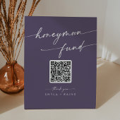 Signe De Table Boho Chic Plum Purple Wedding Honeymoon Fund